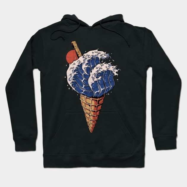 Kanagawa Ice Cream Hoodie by Ilustrata